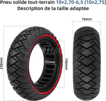 pneu solide 10 pouces 10 x 2,7-6,5 Kugoo M4 Pro Dualtron