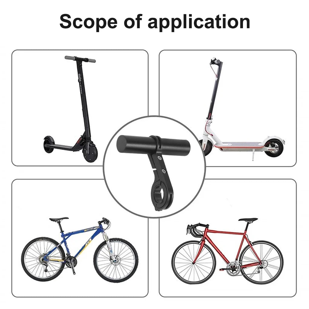 Rallonge de guidon de montagne, guidon, phare, compteur de vitesse, adaptateur de support, scooter, alliage d’aluminium noir