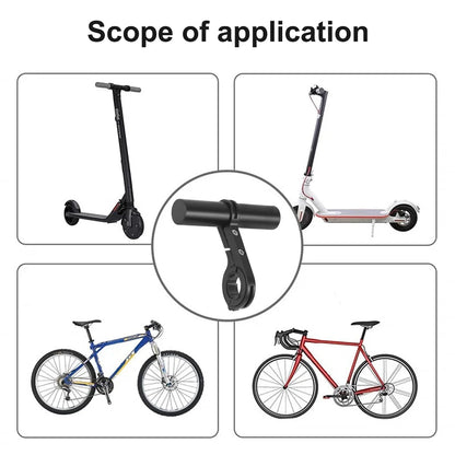 Rallonge de guidon de montagne, guidon, phare, compteur de vitesse, adaptateur de support, scooter, alliage d’aluminium noir